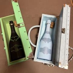 美品エンジェル シャンパン ドゥミセック水色 ブルー グリーン 空き箱