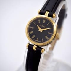 208 稼動 GUCCI 時計 レディース サイドライン ゴールド ブラック