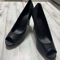黒 オープントゥ ハイヒールのサムネイル