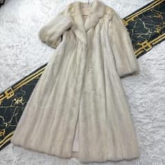 総丈112㎝ JOSEPHINE パールミンク ロングコート リアルファー 白