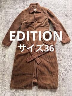 EDITION TOMORROWLANDコーデュロイブラウン ロングコート 36のサムネイル