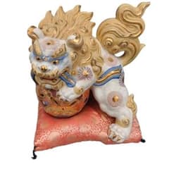 大迫力 九谷焼 唐獅子 狛犬 獅子 シーサー 金彩 玉乗り - メルカリ