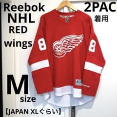 美品 NHL レッドウィングス 2PAC 着用 リーボック ホッケーシャツ
