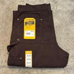 新品 カーハート B136 ウォッシュド ダック ダブルニー パンツ茶 W30