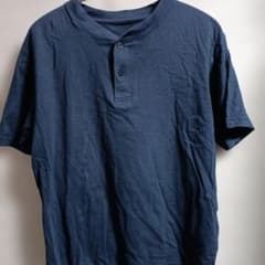 UNIQLO　ユニクロ　ヘンリーネック 半袖Tシャツ ネイビー Mサイズ