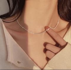 シンプル チェーンネックレス シルバー 韓国 華奢 レディース 上品のサムネイル