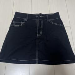 ブラックデニム ミニスカート ステッチのサムネイル