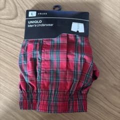 UNIQLO メンズ トランクス チェック柄 レッド Lサイズのサムネイル