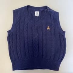 80cm babyGAP ニットベスト 6-12 ネイビー お祝い 秋のサムネイル