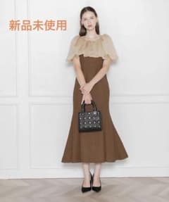 leja 2WAYオフショルダーパフスリーブマーメイドワンピースドレス