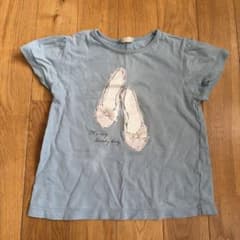 GU バレエシューズ柄 半袖Tシャツ ライトブルー 120cmのサムネイル