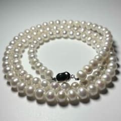 【テリ強】本真珠 ロング パールネックレス 9.0mm 80cm 14/20L