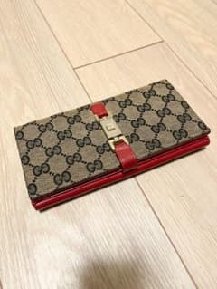 GUCCI ジャッキー 長財布 赤 GGキャンバス×レザー ロングウォレット GUCCI グッチ ジャッキー 長財布 赤 GGキャンバス×レザー - メルカリ