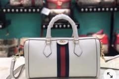 GUCCI ホワイト ストライプ ハンドバッグのサムネイル