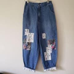 ScoLar スカラー デニムパンツ ジーンズ パッチワーク 花柄 レース