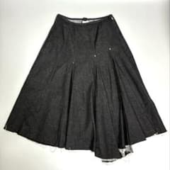 【Y's YOHJI YAMAMOTO】デニム フリンジ フレアスカート 黒 3 Y's YOHJI YAMAMOTO】デニム フリンジ フレアスカート 黒 3 - メルカリ