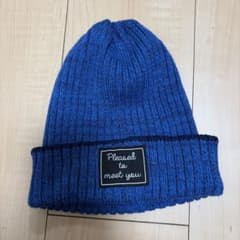 ニット帽 ブルー キッズ　Ｍサイズのサムネイル