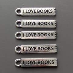 チャーム 本 ブック bookハンドメイド パーツ 手芸 5個セット シルバーのサムネイル
