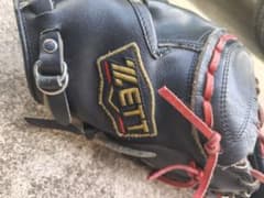 ZETT プロステイタス軟式 キャッチャーミット黒 赤レース - メルカリ