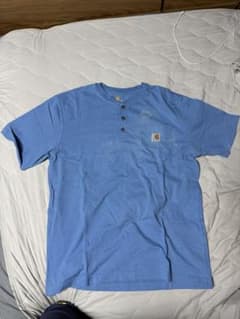 Carhartt ヘンリーネック ポケットTシャツ ブルー Mのサムネイル