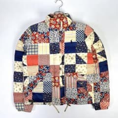 美品》ポロラルフローレン ダウンジャケット パッチワーク柄 花柄 刺繍