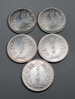 5枚まとめ 銀貨 貿易銀 明治十年 大日本 硬貨 古銭 コイン 竜 蔵品