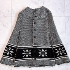 ジュンヤワタナベコムデギャルソン ノルディック柄 ニット ポンチョ ケープ ジュンヤワタナベコムデギャルソン ノルディック柄 ニット ポンチョ