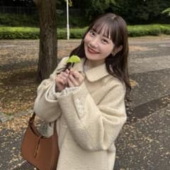 【新品未使用タグ付き】hinari ステンカラーシャギーミドルコート　アイボリー hinari ステンカラーシャギーミドルコート アイボリー タグ付き 新品未