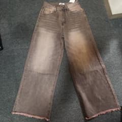 yolo デニムパンツ ピンクウォッシュ ワイドシルエット
