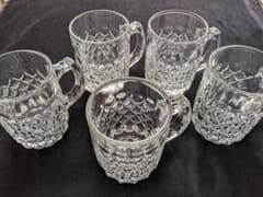 SOGA glass　 昭和レトロ　カットグラス　 ジョッキ 5個セットのサムネイル