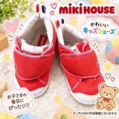 MIKI HOUSE キッズスニーカー レッド　13.5のサムネイル