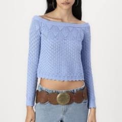 HOLLISTER オフショルダー ニット ブルー XSのサムネイル