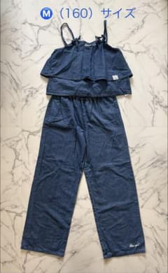 【未着用】Algy デニムビスチェ+ワイドパンツ　セットアップ　160のサムネイル
