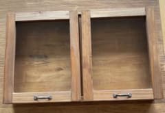 Retro wooden glass display case, antique style, for selling Japanese sweets and candy.