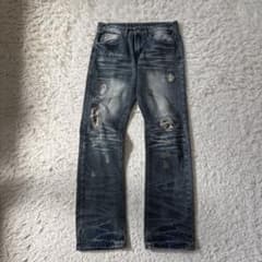 00s【ARCADE】grunge鬼フェードdamage denim y2k M - メルカリ