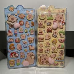 おしりシール　カピバラ2枚セットぷくぷくシールのサムネイル