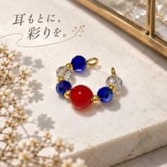 レッド イヤーカフ [ハンドメイド]のサムネイル