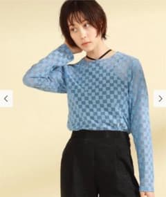 Ray BEAMS  チェッカー チュール ロングスリーブ Tシャツのサムネイル
