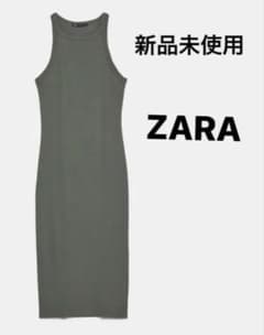 ZARA ノースリーブワンピース オリーブグリーン サイズ28のサムネイル