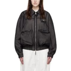 lesugiatelier Black Sheer Bomber Jacket