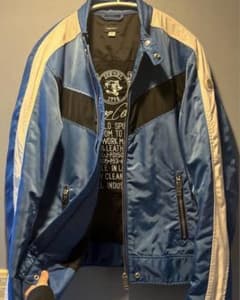 DIESEL レーシングジャケット ナイロン ブルー - メルカリ
