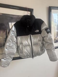 THE NORTH FACE ショート丈ダウンジャケット シルバー・ブラックのサムネイル