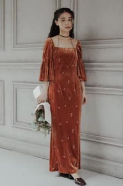 【新品】Kastane_オケージョンドレス/結婚式_キャメルのサムネイル