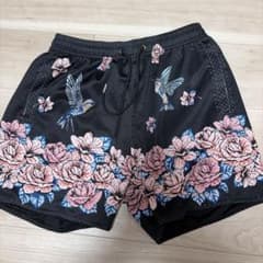 【超激レア・Mサイズ】YoungLA ヤングラ ジムショーツ 花柄 ブラックのサムネイル