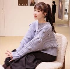 【新品未使用】PINUE ポップコーンニット ブルーのサムネイル
