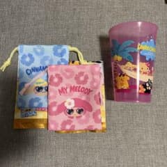 サンリオキャラクターズ 巾着袋 2点 ＆ プラスチックカップ セットのサムネイル