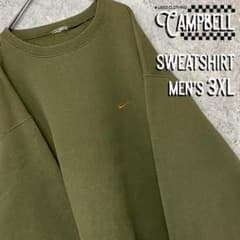希少カラー3XL☆US輸入90s】ナイキ スウッシュ胸刺繍スウェット 