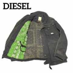 人気！DIESEL ブラック ミリタリージャケット アウター テック系 