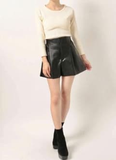 レザーライクショートパンツ Blackのサムネイル