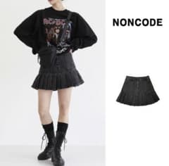 noncode  ダークプリーツデニムスカート 韓国ブランドのサムネイル